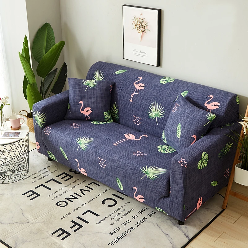 Фламинго печати эластичный спандекс все включено Slipcovers угловой диван крышка секционный диван крышка стрейч защитный чехол для дивана