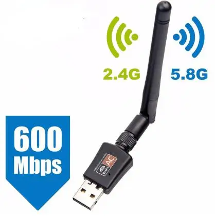 USB Wifi адаптер 600 Мбит/с беспроводная сетевая карта Ethernet Antena Wifi приемник USB LAN AC двухдиапазонный 2,4G 5 ГГц для ПК Wi-Fi ключ