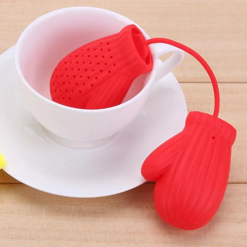 Силиконовый Рождественский кухонный кофейный фильтр-инфузор перчатки Чайный фильтр