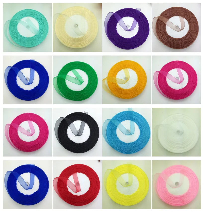 

Wholesale 50 Yards 3/8" 10mm Organza Ribbon Bow Wedding Decoration Lace Crafts