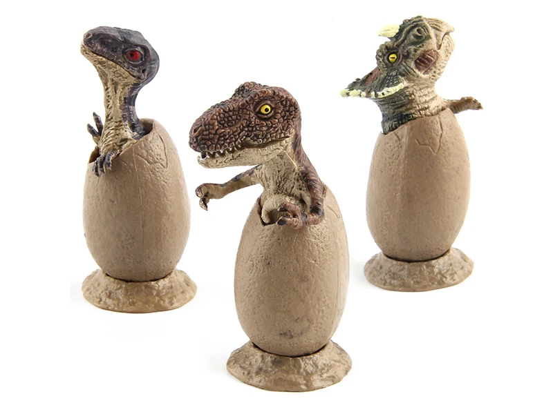 Hatched Dinosaur Eggs Tyrannosaurus Rex Horns Dragon Jurassic Park Model Hatching Novelty Toys with Pedestal Kids Fun Gifts PVC _07
