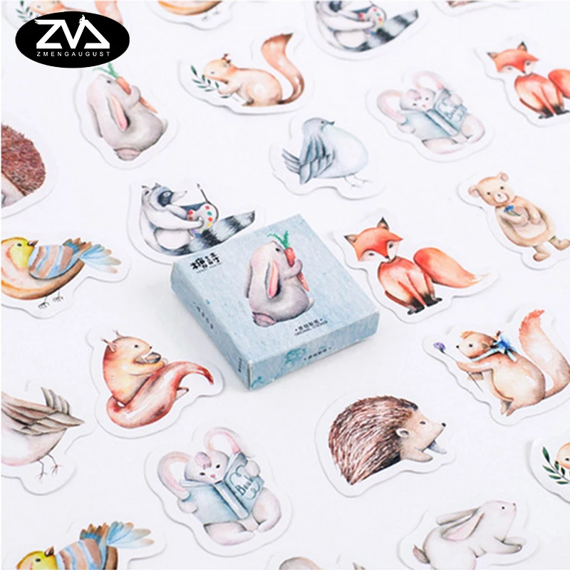 45 pcs/lot cute forest animal mini paper sticker kawaii DIY Decoration Stickers Sealing stickers stationery