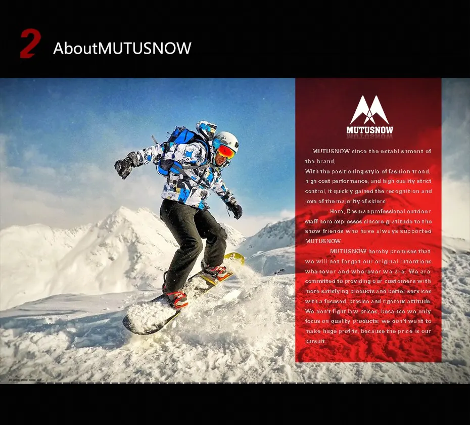 Новинка! Мужская лыжная куртка MUTUSNOW, одежда для сноуборда, ветрозащитная, водонепроницаемая, спортивная одежда для катания на лыжах, Супер теплое пальто, зимняя куртка