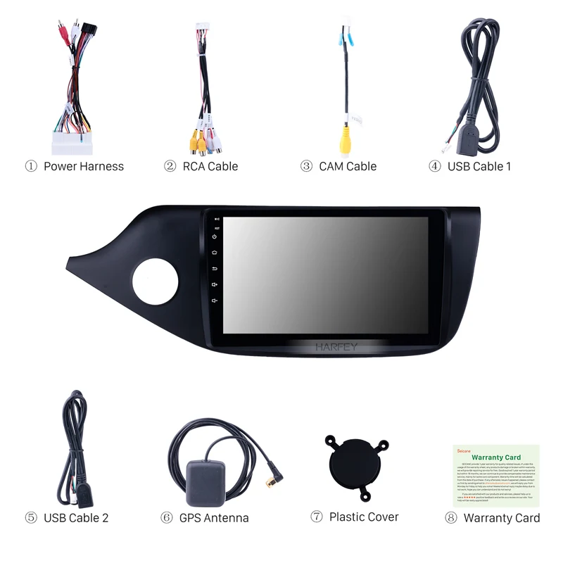 Cheap Harfey Car Stereo GPS 2Din 9" HD Android 8.1 For Kia Ceed LHD 2012 2013 2014 Multimedia Player Head Unit with Bluetooth USB WIFI 4