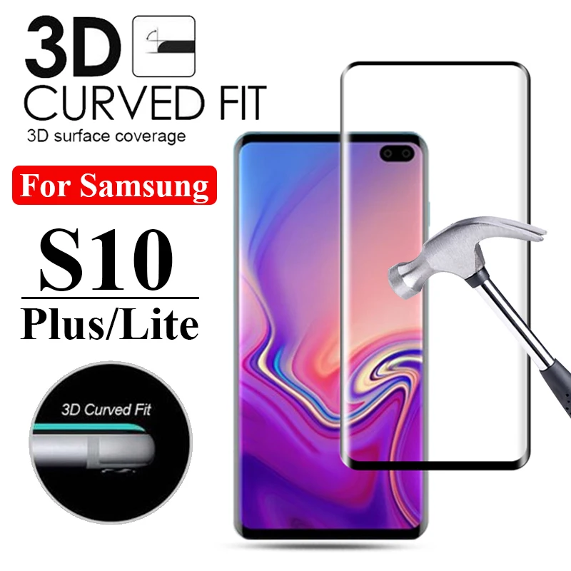 

protective glass on the for Samsung galaxy s10 lite screen protector s10 plus verre tremp tempered glas 10s s 10 protect 3d film