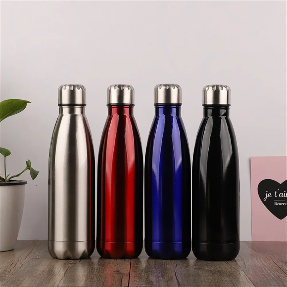 

Bright Solid Color Water Bottle Leak-proof Stainless Steel Thermos Vacuum Insulated Bottle Sport Cup Bicycle Hiking Drink Bottle