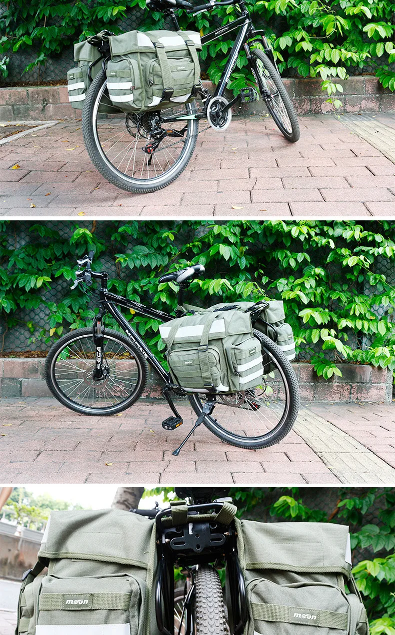 Лунная горная велосипедная задняя Сумка, Упаковочная полка для пакета, набор для езды на верблюде, сумка большого объема, водонепроницаемая армейская зеленая сумка для пикника