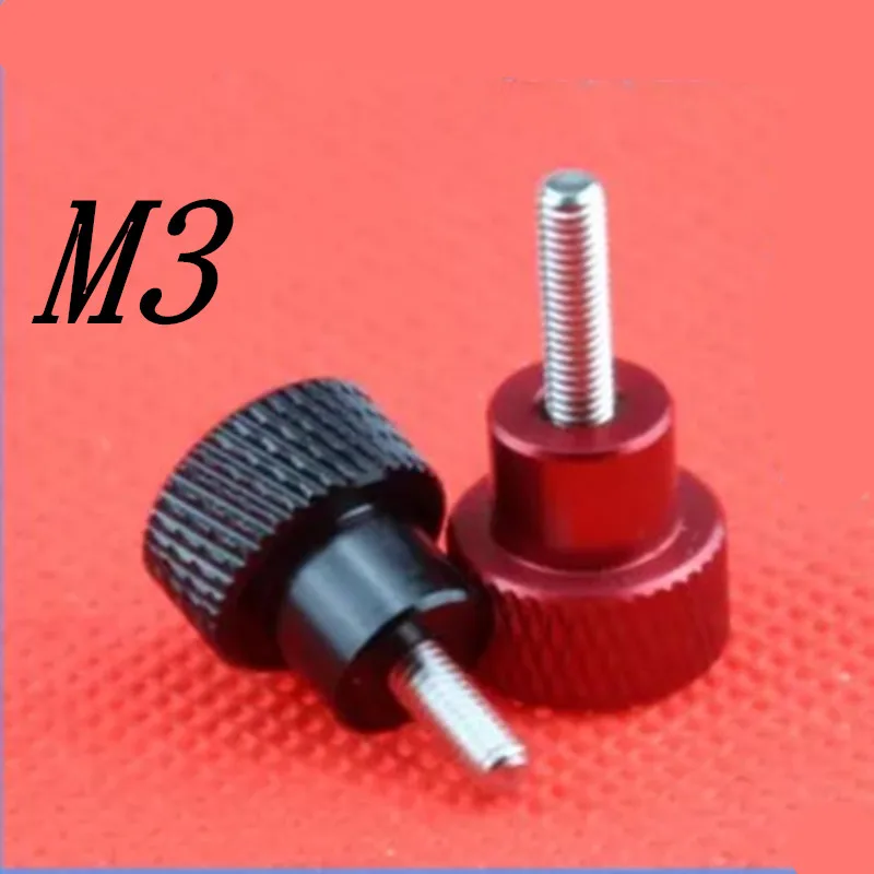 10pcs m3 thread aluminum head stainless steel step hand thumb screwin