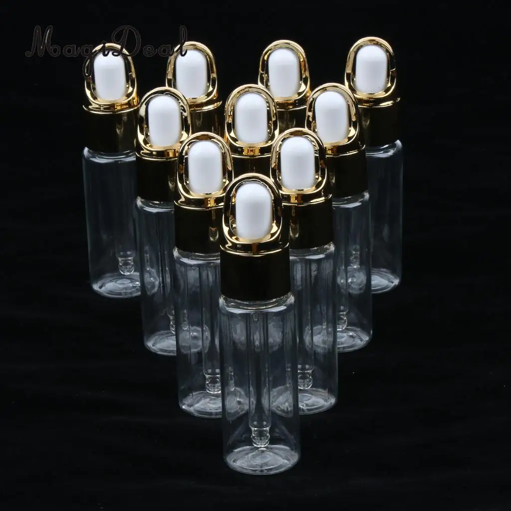 10pcs Refillable Empty Glass Plastic Essential Oils Eye Dropper Bottles 20ml