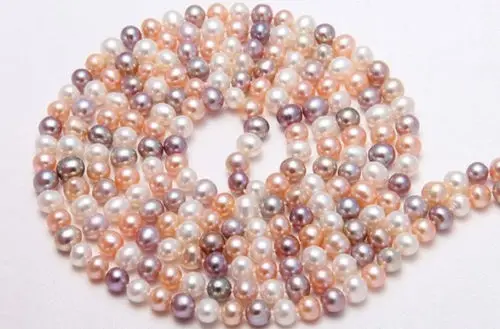 

Hot sell ->@@ AS1877 9-10mm natural white pink purple south seas pearl necklace 48inch -Top quality free shipping