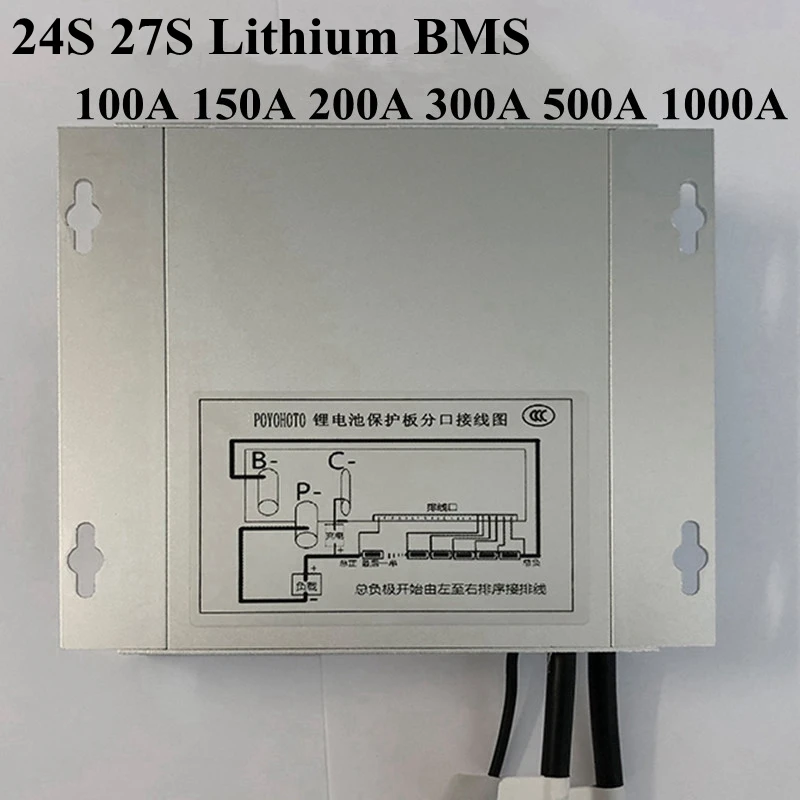 

27S 24S 1000A 500A 300A 200A 150A 100A BMS 24S 84V 27S 96V Li Ion Lipo Lithium Battery BMS for 96V Vehicle Start with Balance
