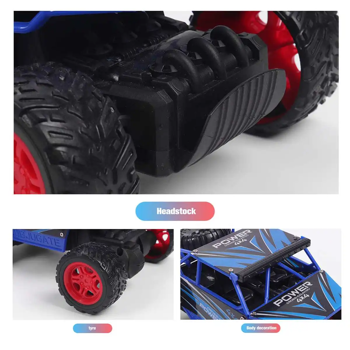 1:18 RC Car 4CH 4x4 Electric Climbing Car USB Recharging Remote Control Model Off-Road Vehicle Toy for Children Boys Kids Gifts