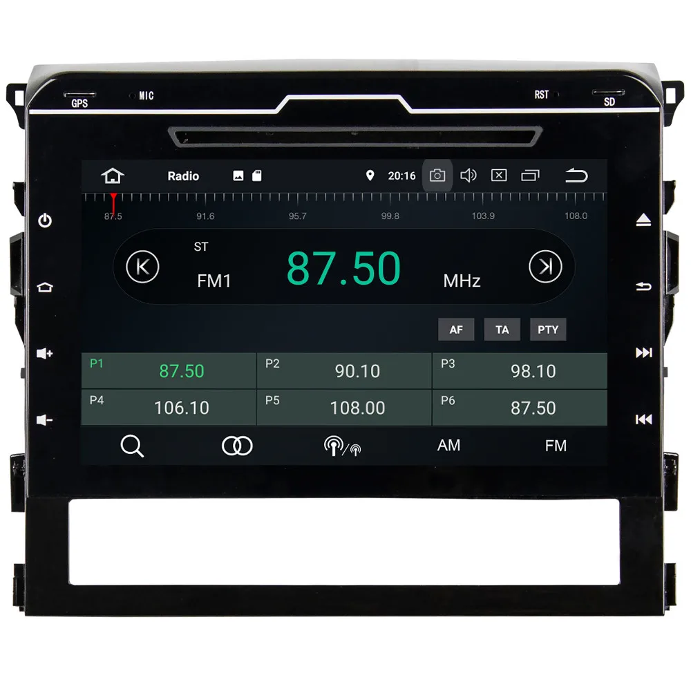 Excellent 9" IPS Octa Core 4G Android 8.1 4GB RAM 64GB ROM Car DVD Player Stereo Radio GPS Glonass For Toyota Land Cruiser LC200 2016-2018 3