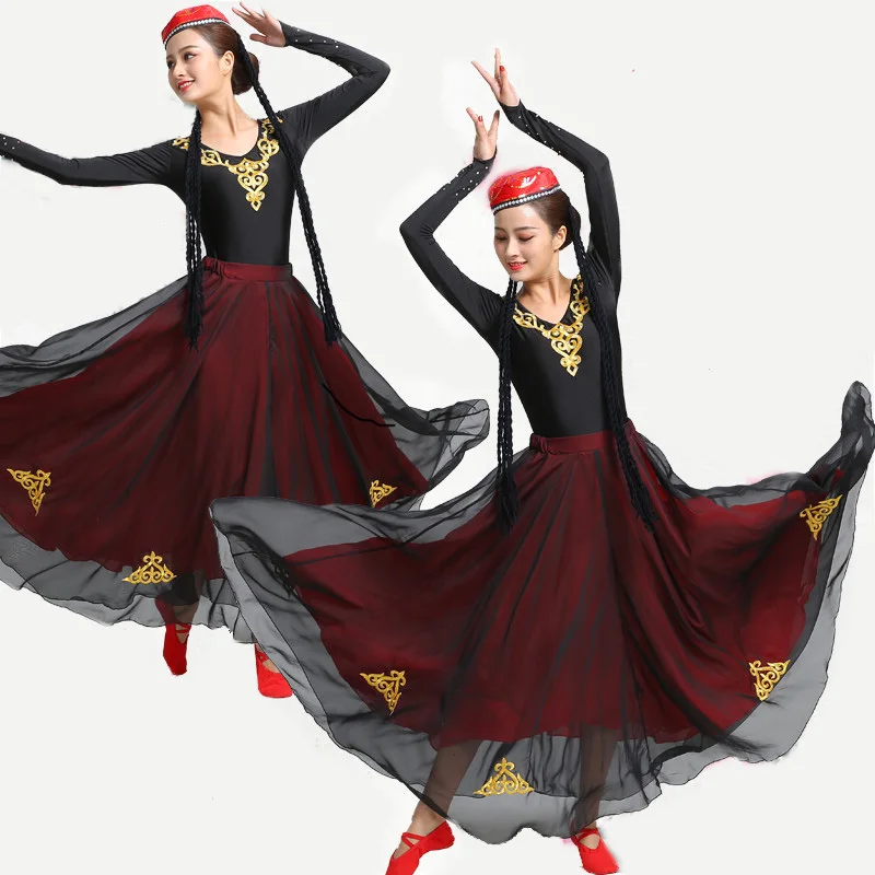 

Women Xinjiang national costume Uygur dance clothing sets female Chinese folk dance stage performance wear