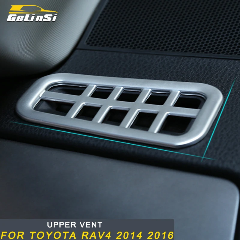 

Gelinsi For Toyota RAV4 2014 Car Styling Upper A/C Air Vent Outlet Panel Cover Trim Frame Sticker Interior Accessories
