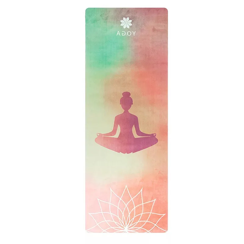 

Athenaegis 183cm*68cm*4mm Natural Rubber Absorb Sweat Non-Slip Suede Leather Surface Fabric Exercise Mat Fitness Mat Yoga Mat