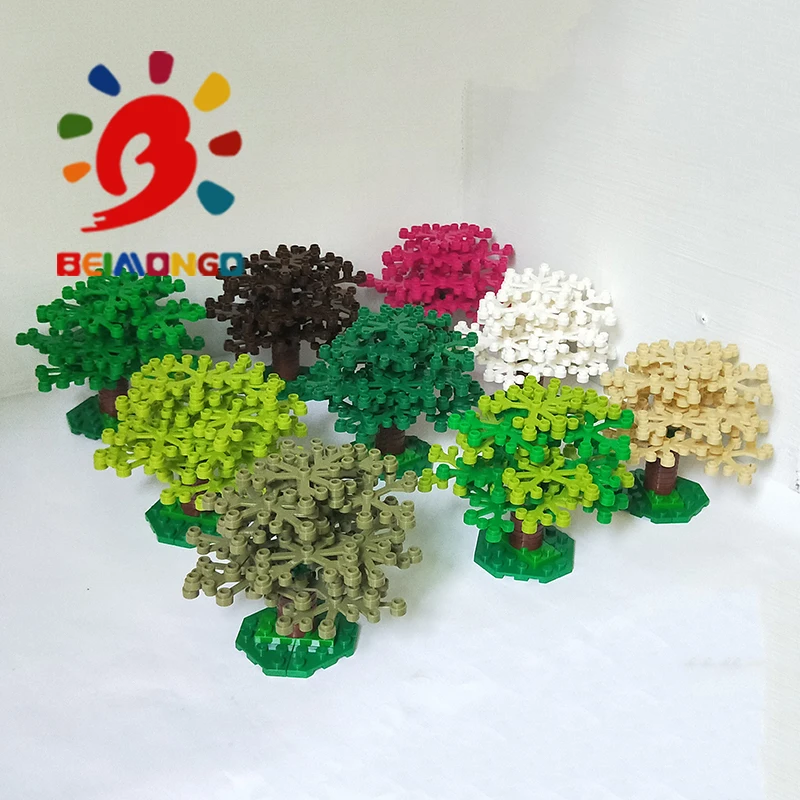 Бесплатная доставка! BEIMONGO строительные блоки MOC красочные дерево садовое