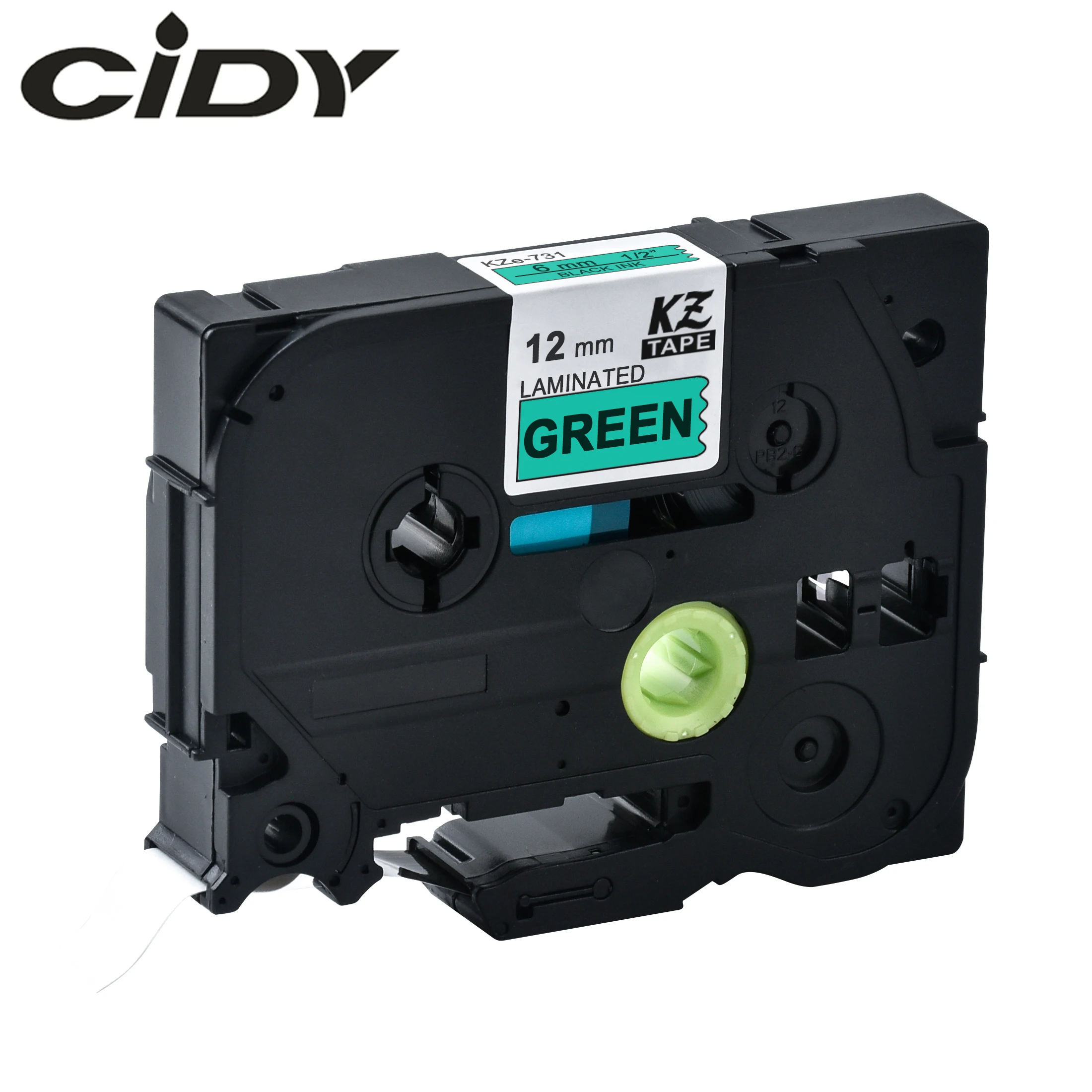 CIDY Tze 731 Tz731 черный на зеленом ламинированный совместимый P touch 12 мм tze tz tze731 кассета