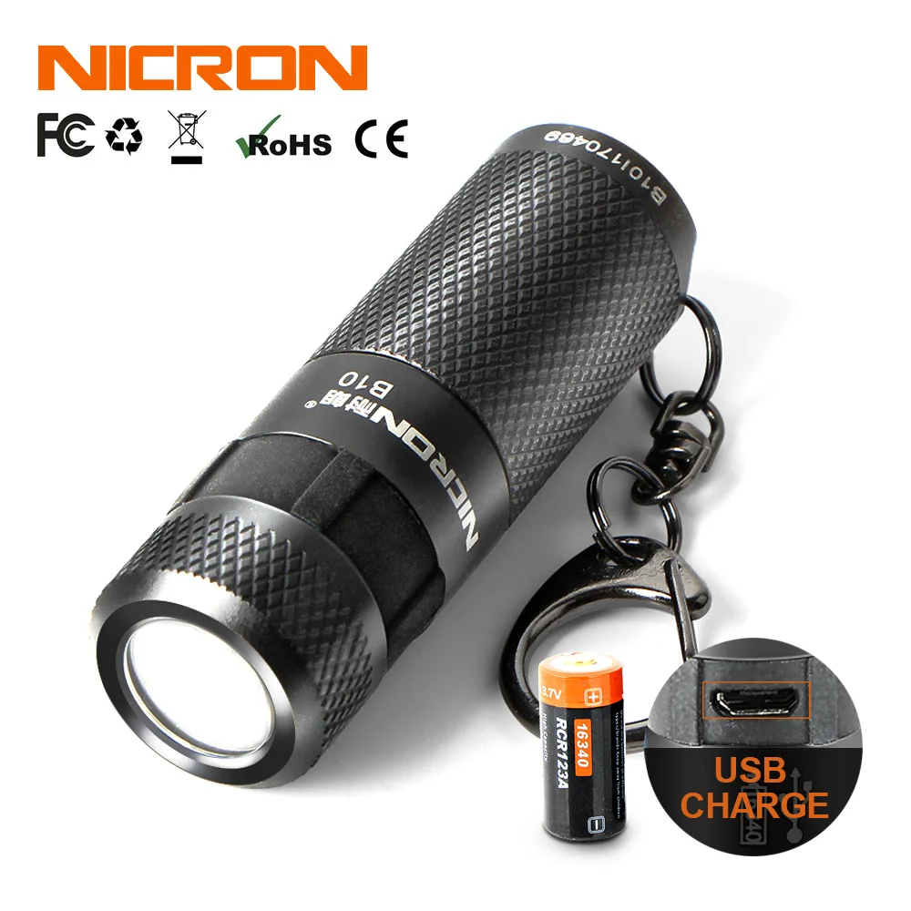 

NICRON 3W Mini LED Flashlight USB Light Lamp 3 Modes Torch Waterproof LED USB Rechargeable Keychain Torch Lamp For Hunting etc