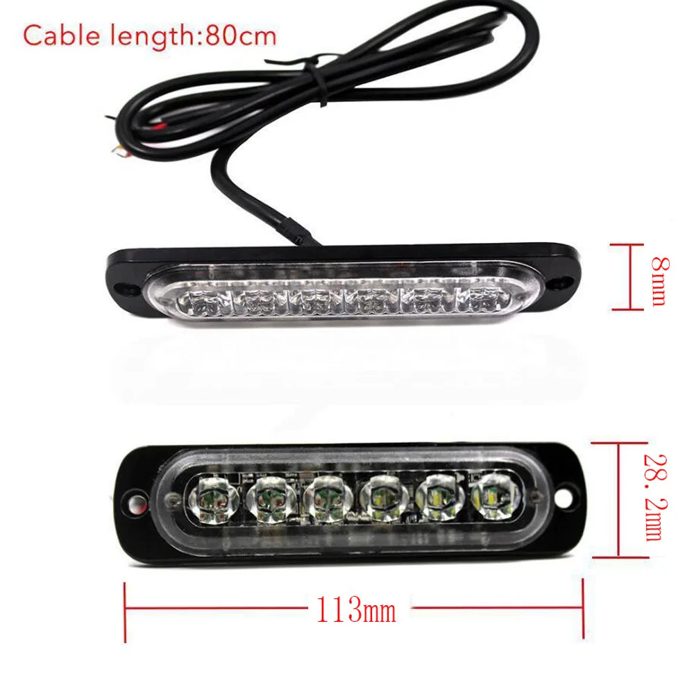 Желтый/красный/белый 18 Вт 6LED DC12 24V Автомобиль Грузовик Мотоцикл аварийный Маяк