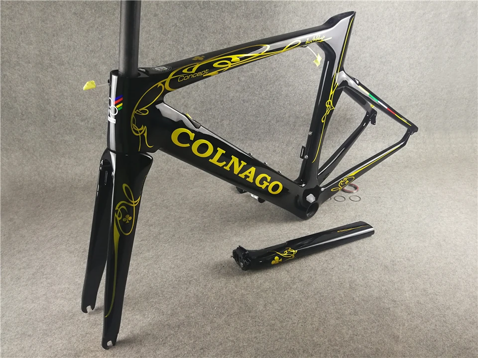 Золото Colnago концепция карбоновая дорожная Рама fit di2 Механическая группа гоночная велосипедная Рама Топ