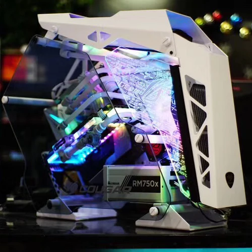 واضح الهيكل دولاب ل كوغار الفاتح وحدة معالجة خارجية للحاسوب يربك RGB و التقزح اللوني ضوء شفافة دولاب اكبيت مخصص