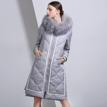2016 Winter Jacket Women Down Jackets fashion Women’s medium-long down coat plus size slim high quality Outerwear fur Hooded