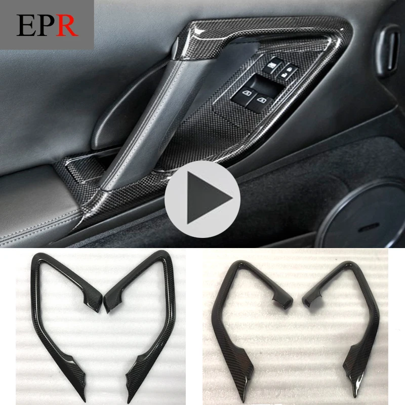 Car styling For Nissan R35 GTR Carbon Fiber Inner Door Pull Handle Surroundin Gear Shift