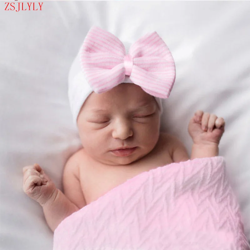 ZSJLYLY Brands Lovely Cotton Baby Spring Autumn Hat Infant Bowknot