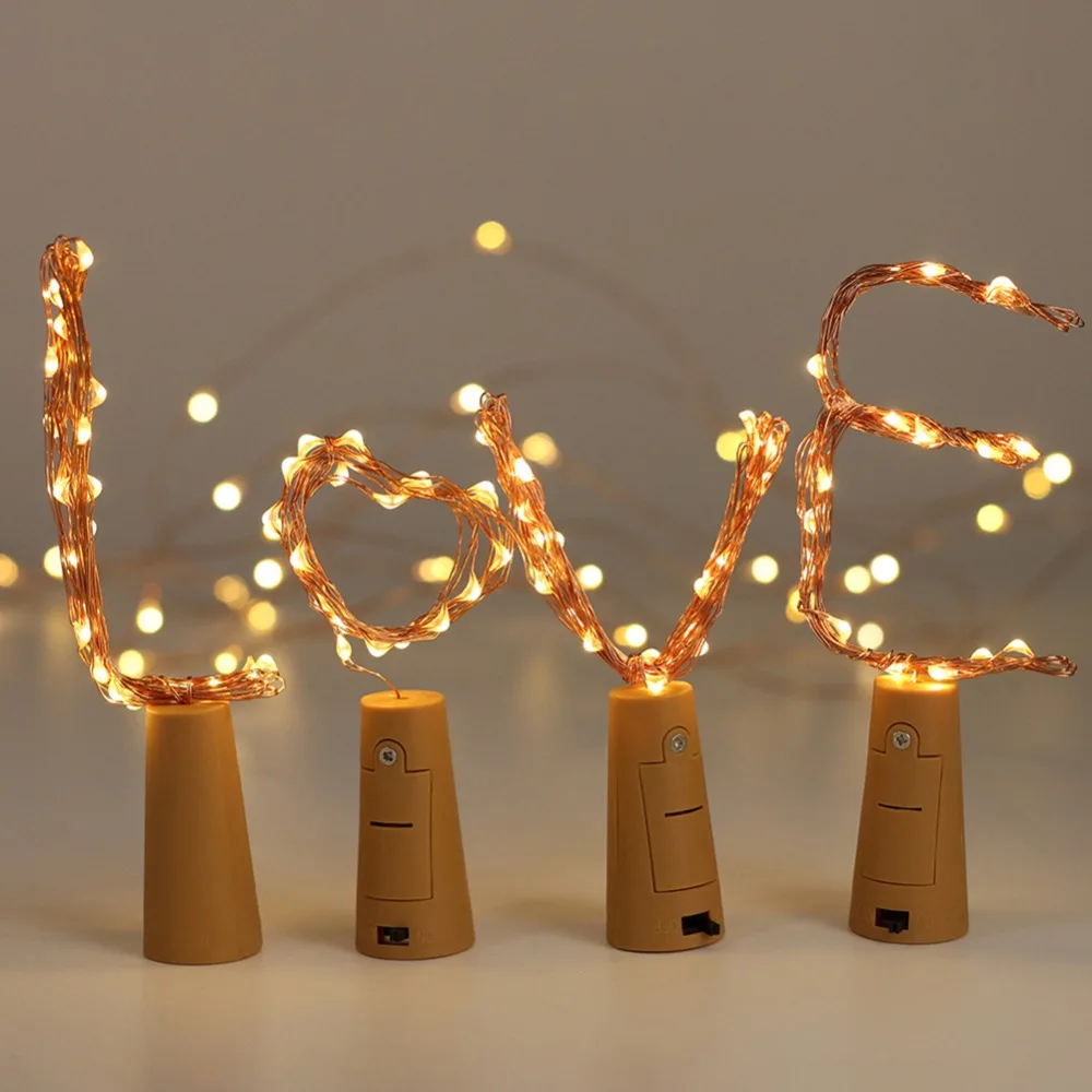 Fairy Lights LED Garland Copper Wire String for Glass Craft Bottle New Year Christmas Wedding Decor Multi-Color light string Fairy Lights LED Garland Copper Wire String for Glass Craft Bottle New Year Christmas Wedding Decor Multi-Color light string