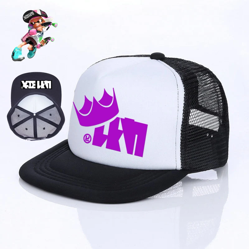 Японская игра косплей Splatoon 2 Cap 6 цветов King Flip Trucker Hat Inkling Girl Boy Cool Enperry Mesh красный