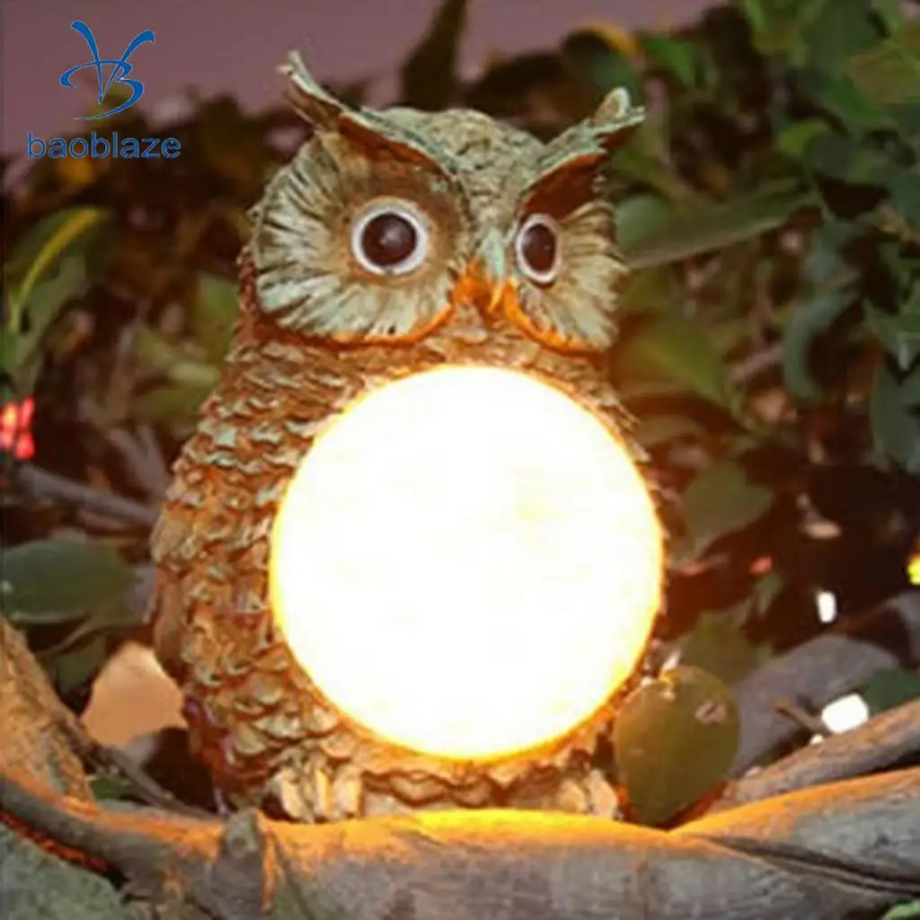 Solar Powered Decorative Garden Ornament Animal Birds Pathway Owl LED Light