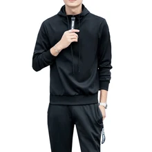 Весенне-осенний мужской комплект мужской одежды костюмы мужские свитшоты модный Повседневный свитер с длинными рукавами с капюшоном и брюки для пары