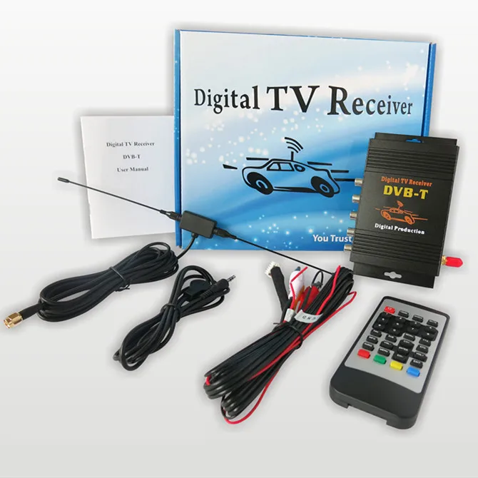 

Hot! single-antenna mobile digital tv tuner receiver mpeg-4 car dvb-t with 4 Video output