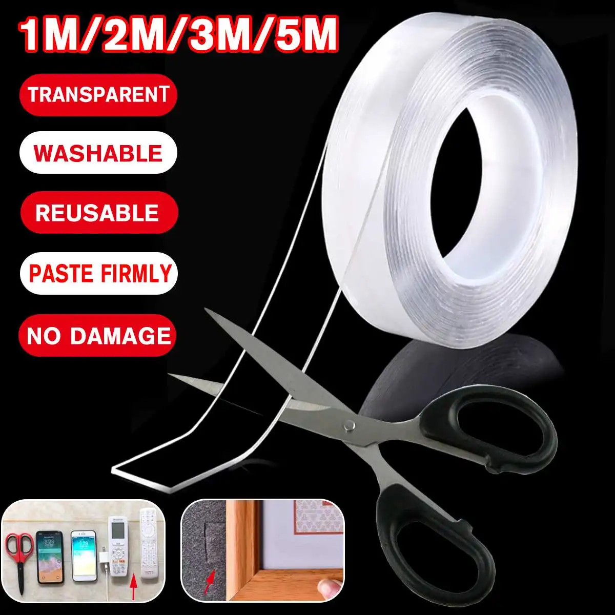 

NEW Double-sided Length 1M/2M/3M/5M Width 30mm Clear Transparent Adhesive Tapedouble Sided Adhesive Tape Thickness 1mm/2mm