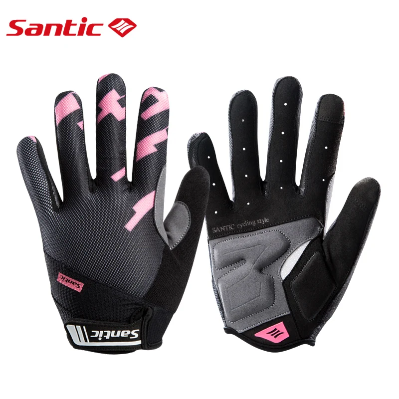 

Santic Cycling Gloves Women Full Finger GEL Sport Shockproof with Touch Function Windproof Shockproof for Spring Autumn Winter