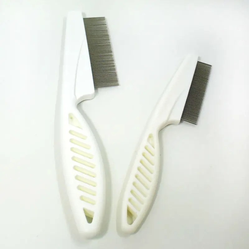2 Sizes Stainless Steel Pet Flea Cat Dog Comb Handle Needle Pet Comb