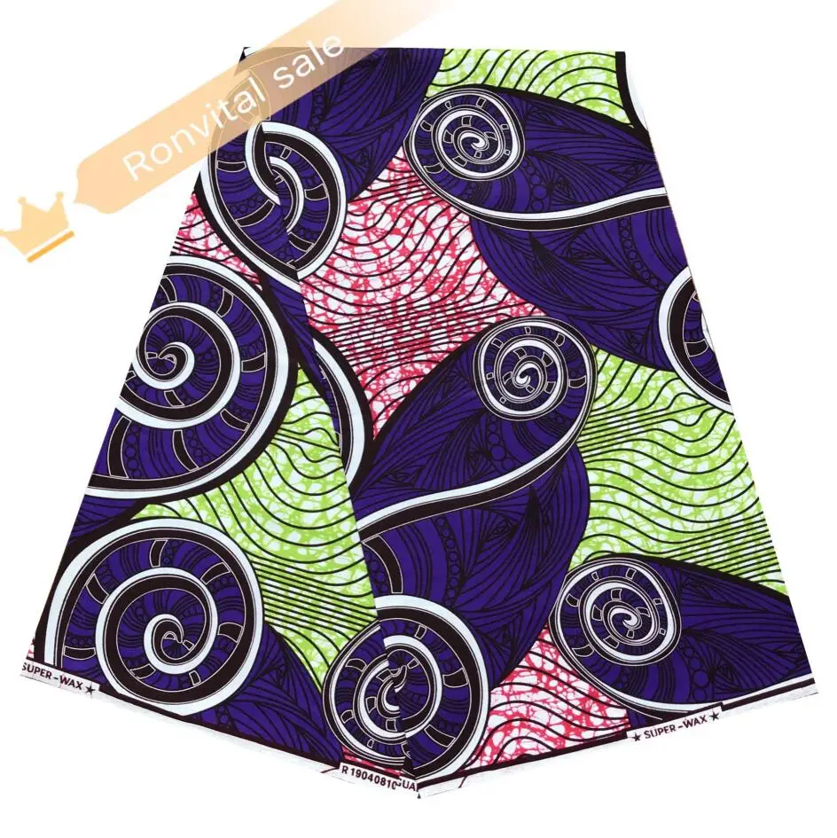 

RONVITAL OFFICIAL STORE HOLLAN WAX HIGH QUALITY FASHION FABRIC 100% COTTON PRINT MATERIAL DIY FABRICS 6YARDS/LOT FREE SHIPPING