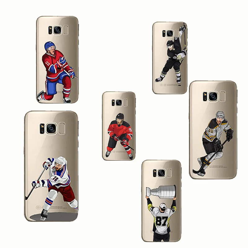 

Soft Silicon phone cover Sport Ice Hockey Cartoon Sidney Crosby Phone Cases for Samsung Galaxy S6 S7 S8 S9 edge plus Note 4 5 8