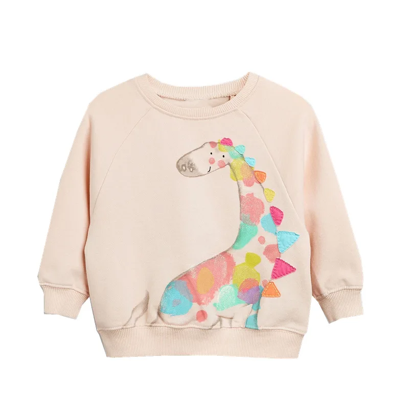 

2019 Fashion Cute Long Sleeve Autumn Spring T shirt For kids baby girls cartoon Dinosaur Sweatshirt t shirt 2-7 years clothes
