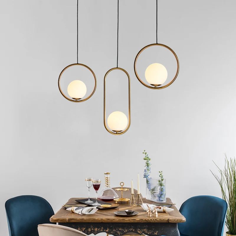 Современный стиль гостиная спальня минималистичный Ресторан подвесной светильник скандинавские украшения одежды стеклянная шариковая Подвесная лампа