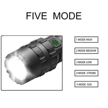 5 режимов 60000 люменов светодиодный черный тактический фонарик ультра яркий для юсб перезаряжаемый водонепроницаемый Скаут Кемпинг с подсветкой