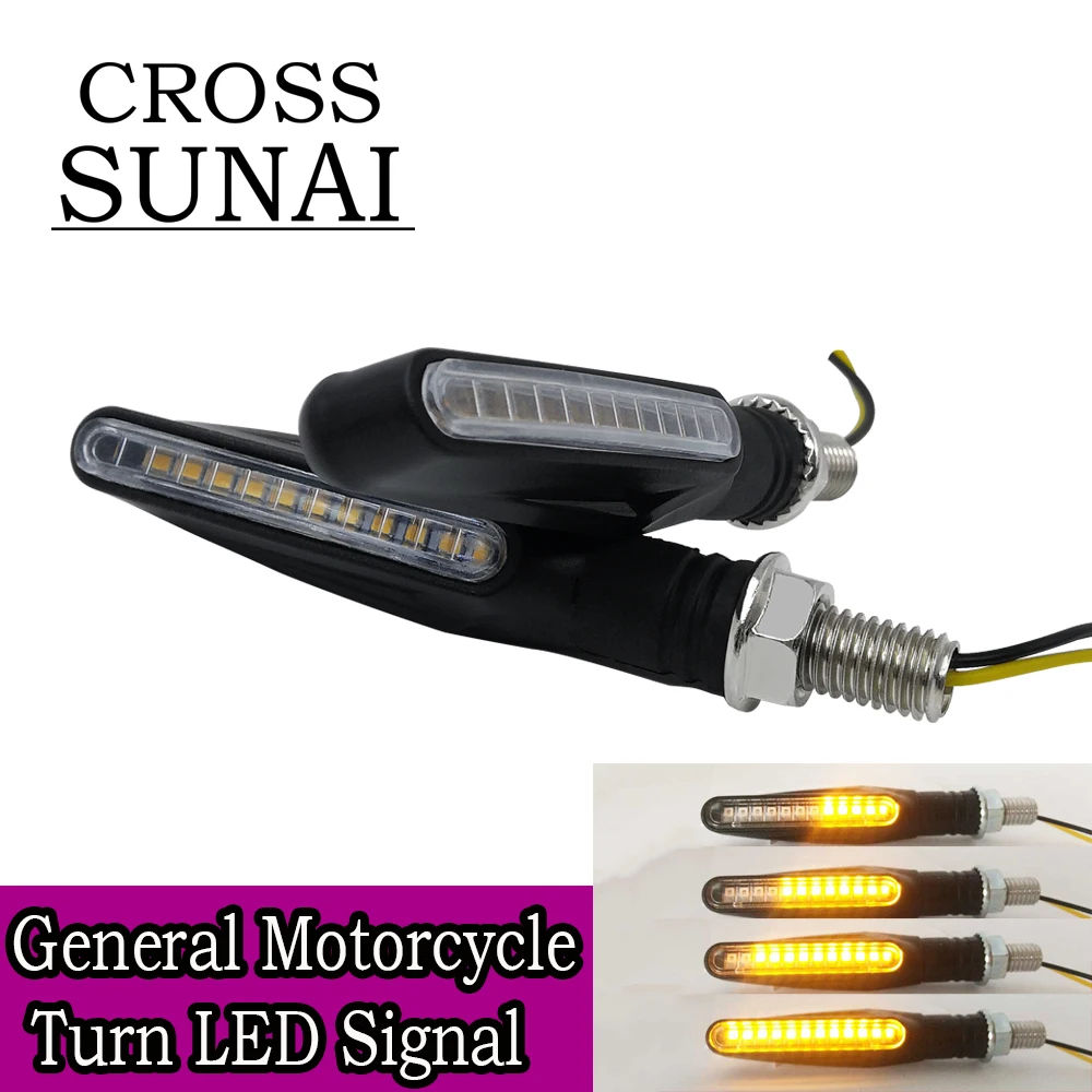 

4PCS Newest Universal Flowing Water Flicker LED Motorcycle Turn Signal Indicators Blinkers Flexible Bendable Amber light lamp