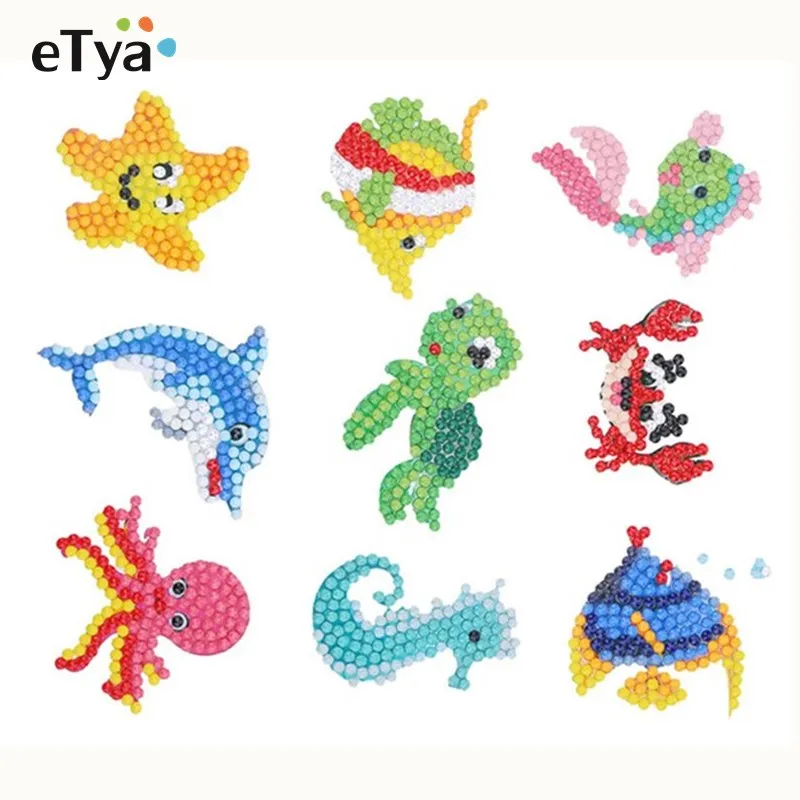 

DIY Patterns Diamond Embroidery ocean family 5D DIY Diamond Painting full drill kids toys Round Cartoon Sticker Christmas animal