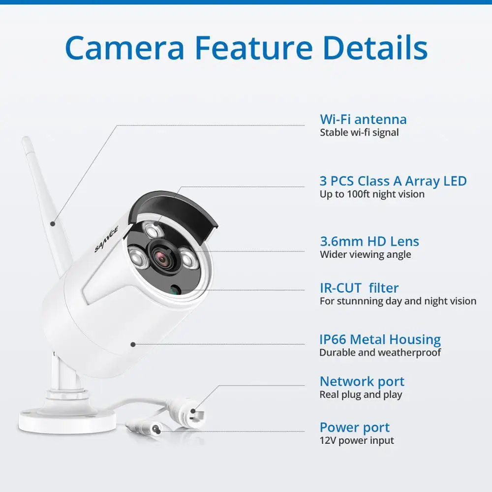 SANNCE 8CH 1080 P, HD, Wi-Fi, сетевому видеорегистраторУ 2 ТБ HDD CCTV Камера Системы 1.3MP Водонепроницаемый Беспроводной безопасности Камера 4/6/8 Камера набл... SANNCE 8CH 1080 P, HD, Wi-Fi, сетевому видеорегистраторУ 2 ТБ HDD CCTV Камера Системы 1.3MP Водонепроницаемый Беспроводной безопасности Камера 4/6/8 Камера набл...