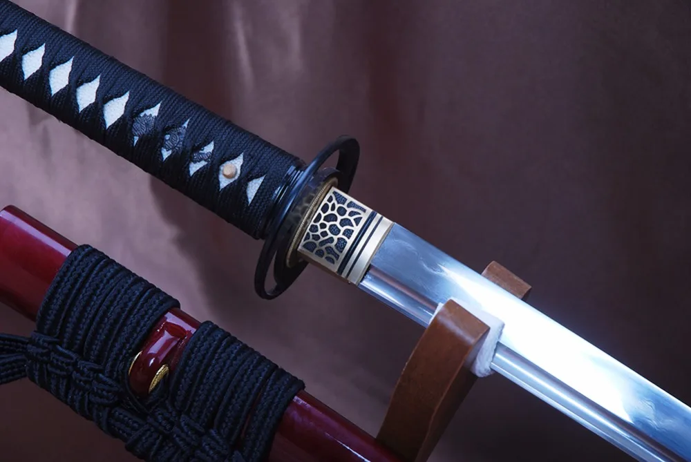 Brandon Swords Full Tang Training Samurai Sword Folded Steel Clay Tempered Sharp Combat Japanese Sword Long Knife Present