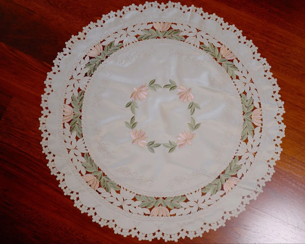 Buy Embroidery Cutwork Round Lace Tablecloth,home