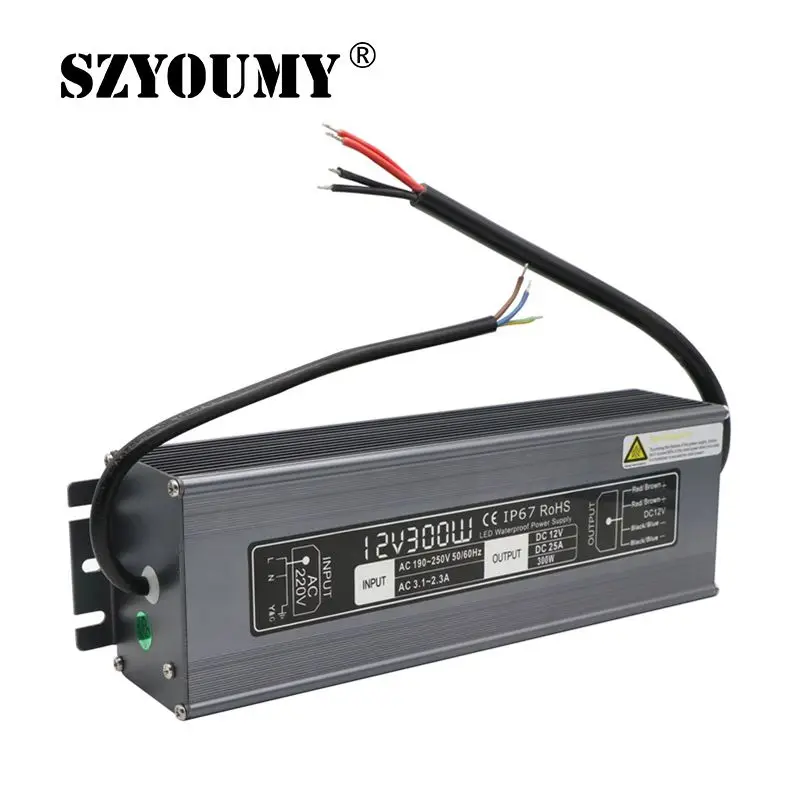 DC 12V 25A светильник ing трансформатор источник питания 12V 300W светодиодный водонепроницаемый адаптер IP67 для светильник