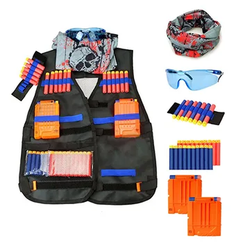 

26pcs Kids Children Tactical Kit with Refill Darts Glasses Mask Reload Clips for Nerf N-Strike Elite Series