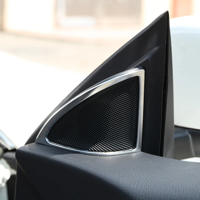 2 шт. ABS хромированный аксессуар отделка рамы дверного динамика 3D наклейки для